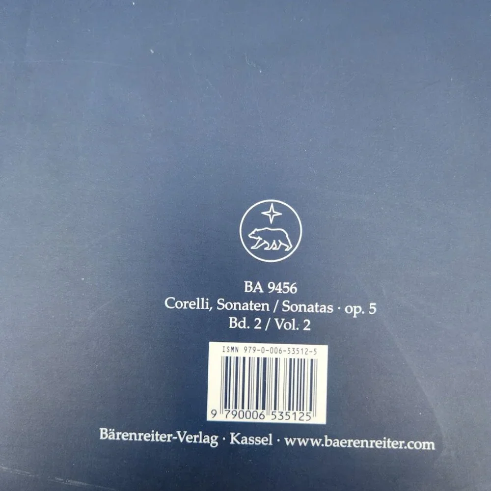 Twelve Sonatas for Violin and Basso Continuo Volume 2 urtext Arcangelo Corelli B